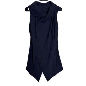 Porto SF Women's Black Asymmetrical Cowl Neck Vest Size 0 Casual